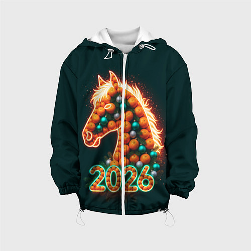 Детская куртка Праздничная лошадь 2026 / 3D-Белый – фото 1