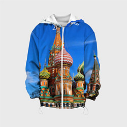 Куртка с капюшоном детская Храм Василия Блаженного цвета 3D-белый — фото 1