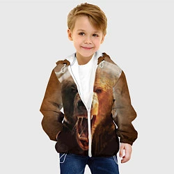 Куртка с капюшоном детская Рык медведя, цвет: 3D-белый — фото 2
