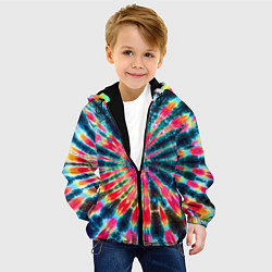 Куртка с капюшоном детская Tie dye, цвет: 3D-черный — фото 2