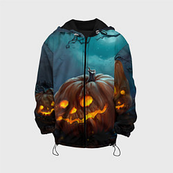Куртка с капюшоном детская Тыква, цвет: 3D-черный