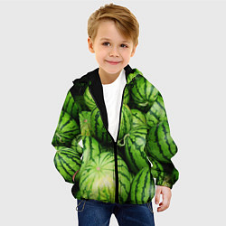 Куртка с капюшоном детская Арбузы, цвет: 3D-черный — фото 2