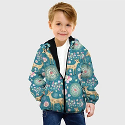Куртка с капюшоном детская Олений узор, цвет: 3D-черный — фото 2