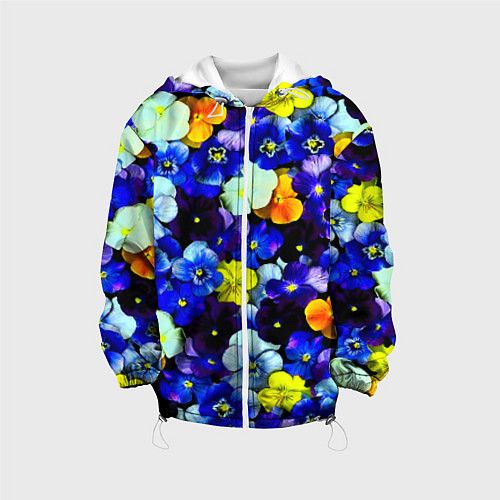 Детская куртка Синие цветы / 3D-Белый – фото 1