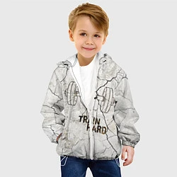 Куртка с капюшоном детская Train hard, цвет: 3D-белый — фото 2
