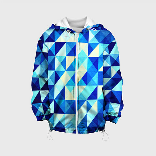 Детская куртка Синяя геометрия / 3D-Белый – фото 1