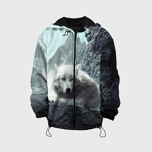 Детская куртка Волк в горах / 3D-Черный – фото 1