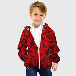 Куртка с капюшоном детская Красные розы, цвет: 3D-белый — фото 2