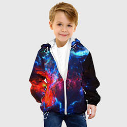 Куртка с капюшоном детская Космос, цвет: 3D-белый — фото 2