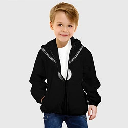 Куртка с капюшоном детская Инь янь, цвет: 3D-черный — фото 2
