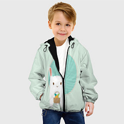 Куртка с капюшоном детская Пасхальная зайка, цвет: 3D-черный — фото 2
