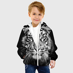 Куртка с капюшоном детская Красавец тигр, цвет: 3D-белый — фото 2