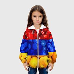 Куртка с капюшоном детская Флаг Армении, цвет: 3D-белый — фото 2
