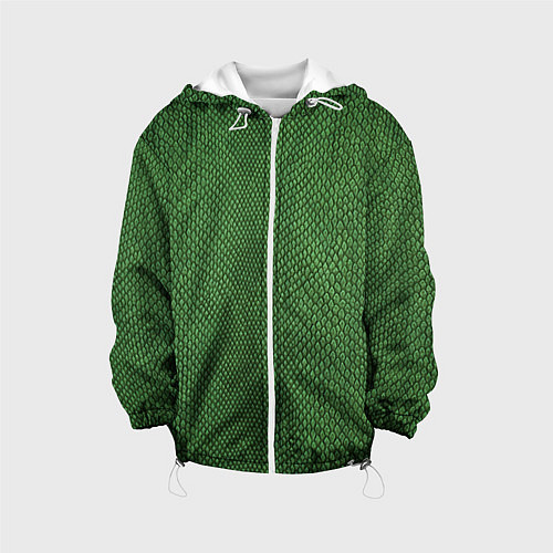 Детская куртка Змеиная зеленая кожа / 3D-Белый – фото 1