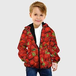 Куртка с капюшоном детская Клубнички, цвет: 3D-черный — фото 2