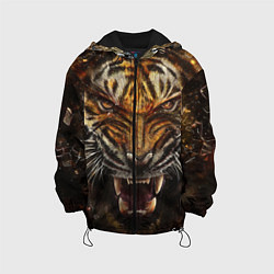Куртка с капюшоном детская Злобный тигр, цвет: 3D-черный