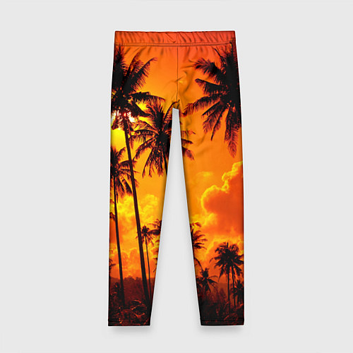 Детские легинсы Таиланд - пальмы на закате / 3D-принт – фото 1