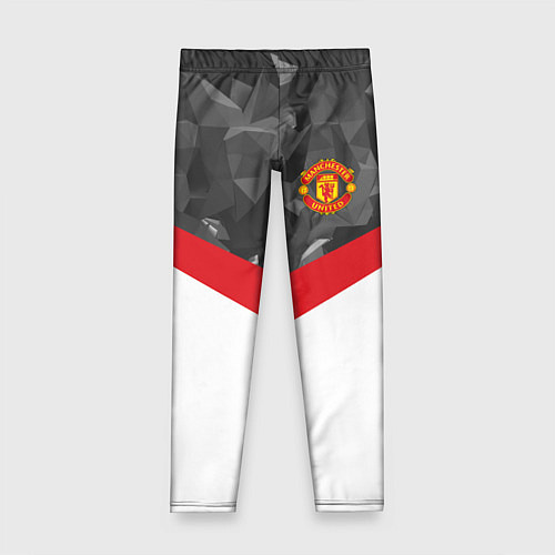 Детские легинсы Man United FC: Grey Polygons / 3D-принт – фото 1