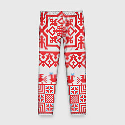 Леггинсы для девочки Старославянский узор, цвет: 3D-принт