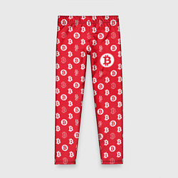 Леггинсы для девочки Bitcoin: Red Dream, цвет: 3D-принт