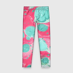 Леггинсы для девочки Watercolor: Pink & Turquoise, цвет: 3D-принт