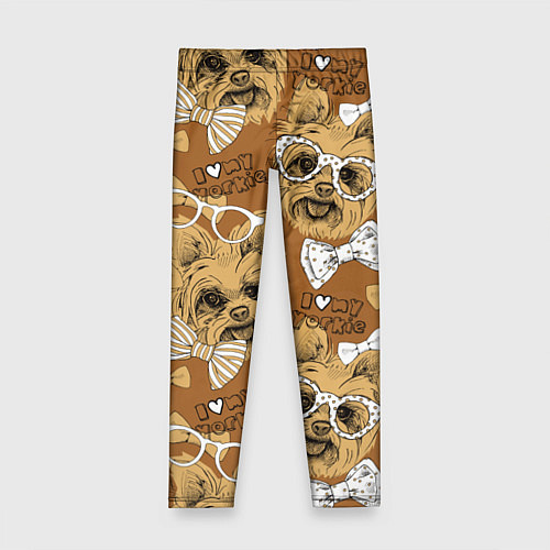 Детские легинсы I love my Yorkie / 3D-принт – фото 1