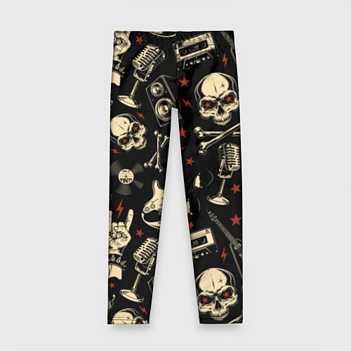 Детские легинсы Гранж с черепами / 3D-принт – фото 1