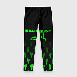 Леггинсы для девочки Billie Eilish: Green & Black Autograph, цвет: 3D-принт