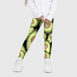 Леггинсы для девочки Avocado background, цвет: 3D-принт — фото 2