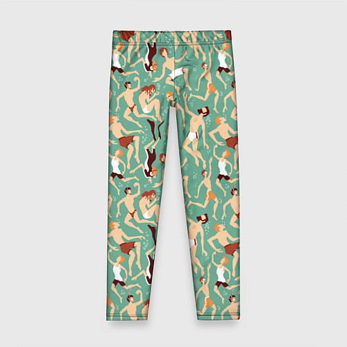 Детские легинсы Пловцы / 3D-принт – фото 1