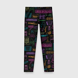 Леггинсы для девочки Музыкальные Инструменты, цвет: 3D-принт