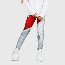 Леггинсы для девочки 3D SPORT STYLE RED WHITE, цвет: 3D-принт — фото 2