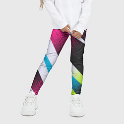 Леггинсы для девочки Sport style: Линии, цвет: 3D-принт — фото 2