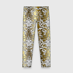 Леггинсы для девочки Versace gold & white, цвет: 3D-принт