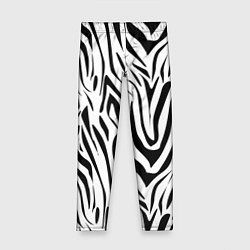 Леггинсы для девочки Черно-белая зебра, цвет: 3D-принт