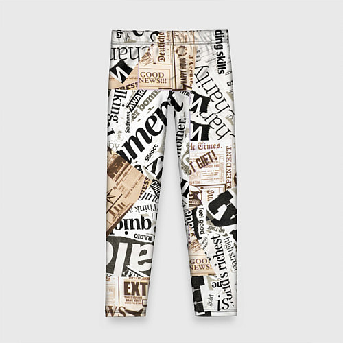 Детские легинсы Газета / 3D-принт – фото 1