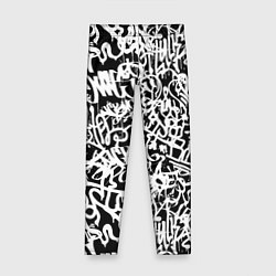 Леггинсы для девочки Graffiti white on black, цвет: 3D-принт