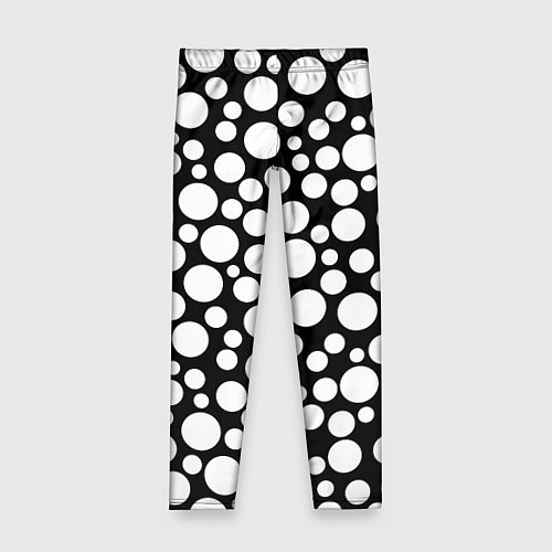 Детские легинсы Черно-белый горох / 3D-принт – фото 1