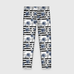 Леггинсы для девочки Акварельный полосатый узор, цвет: 3D-принт