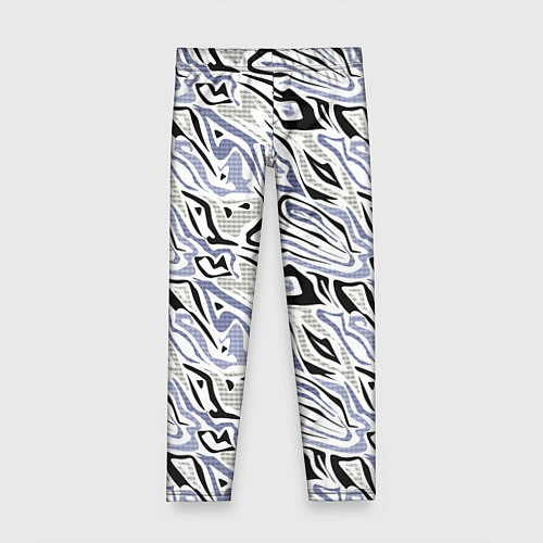 Детские легинсы Абстрактный сиренево-черный / 3D-принт – фото 1