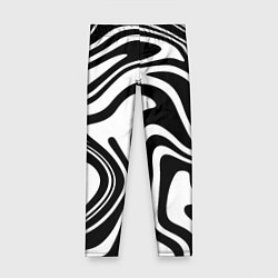 Леггинсы для девочки Черно-белые полосы Black and white stripes, цвет: 3D-принт