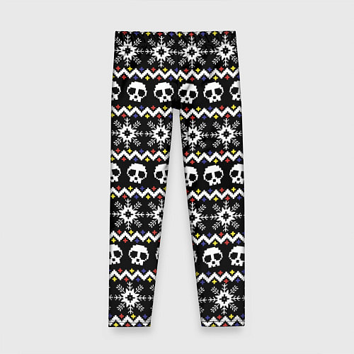 Детские легинсы Свитер с черепами / 3D-принт – фото 1