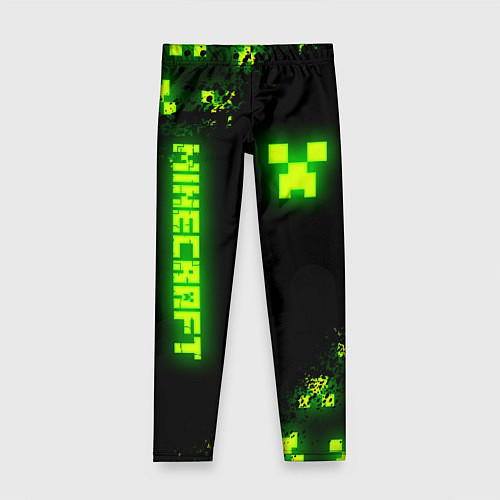 Детские легинсы MINECRAFT NEON LOGO CREEPER / 3D-принт – фото 1