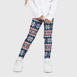 Леггинсы для девочки Knitted Christmas Pattern, цвет: 3D-принт — фото 2