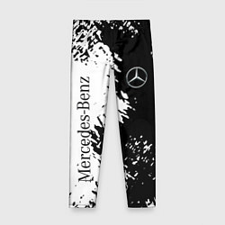 Леггинсы для девочки Mercedes-Benz: Black & White, цвет: 3D-принт