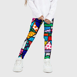 Леггинсы для девочки Ромеро Бритто красочный узор, цвет: 3D-принт — фото 2