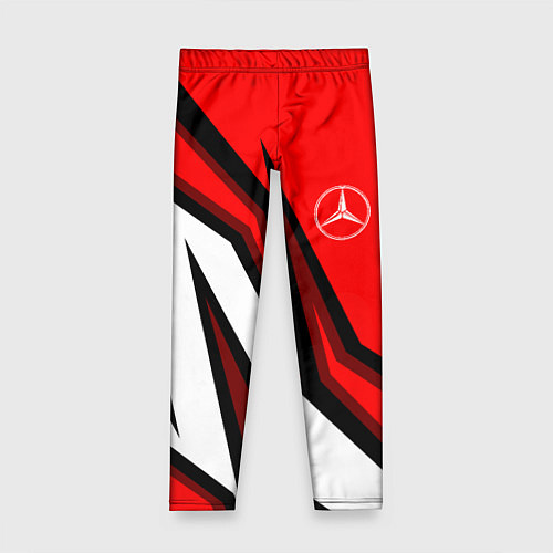 Детские легинсы MERCEDES BENZ АБСРАКЦИЯ КРАСНАЯ / 3D-принт – фото 1