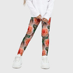 Леггинсы для девочки Нежные розы паттерн, цвет: 3D-принт — фото 2
