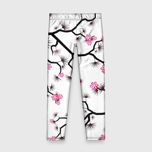 Детские легинсы Цветущий шиповник / 3D-принт – фото 1