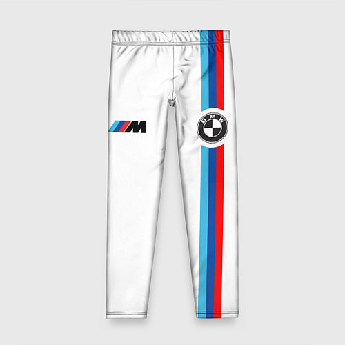 Детские легинсы БМВ 3 STRIPE BMW WHITE / 3D-принт – фото 1